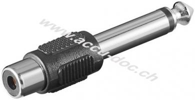 Cinch-Adapter zu Mono-AUX-Klinke 6,35-mm-Stecker, Klinke 6,35 mm Stecker (2-Pin, mono) - 1x 6,35-mm-Klinkenstecker (2-polig, mono) > 1x Cinchbuchse 