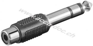 Cinch Adapter zu Stereo AUX Klinke 6,35 mm Stecker, Klinke 6,35 mm Stecker (3-Pin, stereo) - Klinke 6,35 mm Stecker (3-Pin, stereo) > Cinch-Buchse 