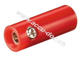 Bananen-Kupplung, Rot - mit Schraubanschluss, rot 