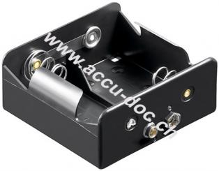 2x D (Mono) Batteriehalter - Druckknopf 