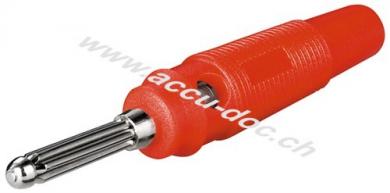 Bananen-Stecker, Rot - mit 4,0-mm-Querloch, trittfest, rot 