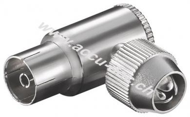 Koax-Winkelkupplung mit Schraubbefestigung - schraubbarer Koax-Stecker aus Metall 
