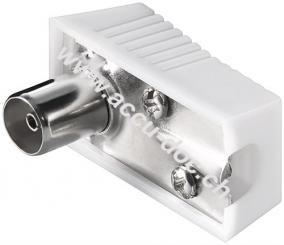 Koax-Winkelkupplung mit Schraubbefestigung - Adapter-Buchse aus Kunststoff 