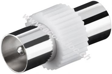 Koax-Adapter: Koax-Stecker > Koax-Stecker - Adapter-Stecker aus Kunststoff 