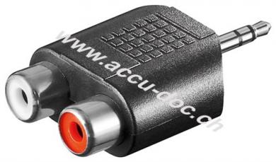 Cinch-Adapter, AUX-Klinke 3,5-mm-Stecker zu 2x Stereo-Buchse, Klinke 3,5 mm Stecker (3-Pin, stereo) - 1x 3,5-mm-Klinkenstecker (3-polig, stereo) > 2x Cinchbuchse (Audio l 