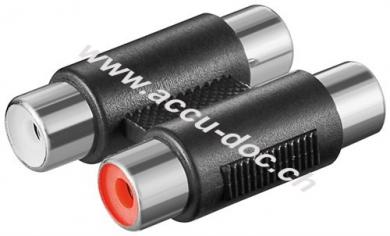 Cinch zweifach Adapter 2x Buchse zu 2x Buchse, vernickelt - 2x Cinch-Buchsen > 2x Cinch-Buchsen 