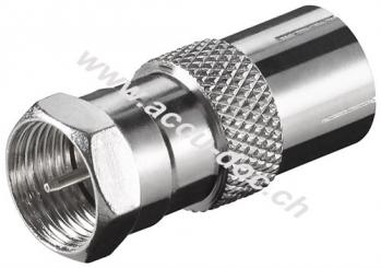 F-Adapter: F-Stecker > Koax-Buchse, Zink - Adapter-Stecker aus Zink 