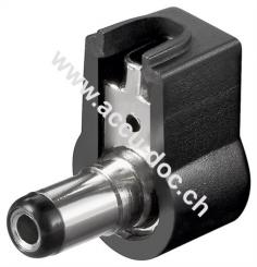 DC-Stecker, abgewinkelt - Bohrung 2,5 mm x 5,5 mm 