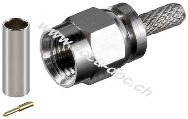 SMA-Crimpstecker - mit vergoldetem Kontakt, für RG 174/U-Kabel 