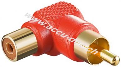 Cinch-Adapter 90°, rot, Rot - 90°-Winkel, rot 