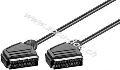 Scart-Verbindungskabel, vernickelt, ø 7 mm, 1.5 m, Schwarz - Scart-Stecker (21-Pin) > Scart-Stecker (21-Pin) 