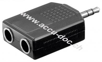 Kopfhörer Adapter, AUX Klinke 2,5 mm zu 2x 6,35 mm, Klinke 2,5 mm Stecker (3-Pin, stereo) - Klinke 2,5 mm Stecker (3-Pin, stereo) > 2x Klinke 6,35 mm Buchse (3-Pin, stere 