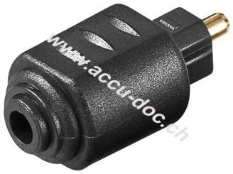 TOSLINK Digital Audio-Adapter, Mini-TOSLINK zu TOSLINK - 3,5 mm mini Toslink-Kupplung > Toslink-Stecker 