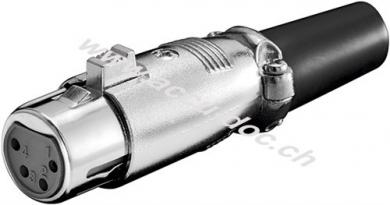 Mikrofonkupplung, XLR-Buchse (4-Pin), 4 Pin - mit vergoldeten Kontakten, Verriegelung und geschraubter Zugentlastung 