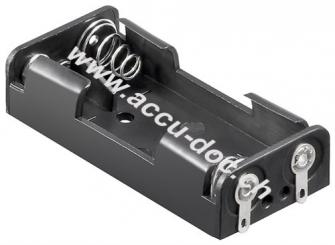 2x AAA (Micro) Batteriehalter, Schwarz - Lötfahne (U) 