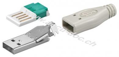 USB A-Stecker - zur werkzeugfreien Crimp-Montage 