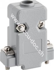 SUB-D Haube, Kunststoff, Grau - 9-polig 