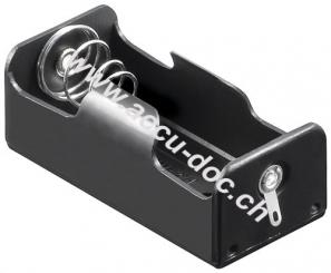 1x C (Baby) Batteriehalter, Lötfahne (U), Schwarz - Lötfahne (U) 