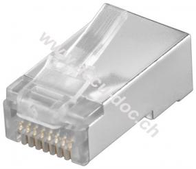 RJ45-Stecker, CAT 5e STP geschirmt - für Rundkabel 