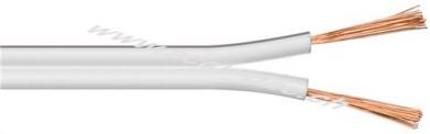 Lautsprecherkabel weiß CU, 25 m - 25 m Rolle, Querschnitt 2 x 0,5 mm² 