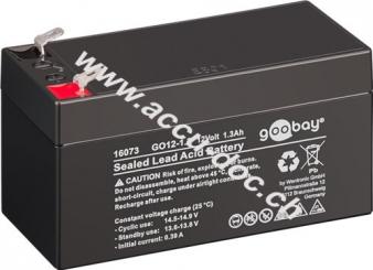 GO12-1,3 (1300 mAh, 12 V) - Faston (4,8 mm) Bleiakku, BattG 