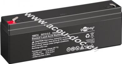 GO12-2.3 (2300 mAh, 12 V) - Faston (4,8 mm) Bleiakku, BattG 