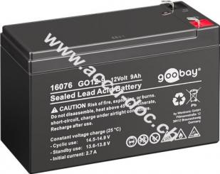 GO12-9 (9000 mAh, 12 V) - Faston (4,8 mm) Bleiakku, BattG 