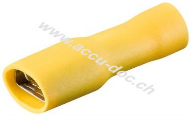 Flachsteckhülsen, Gelb, Gelb - Steckmaß: 6,4 mm x 0,8 mm, 24 A 