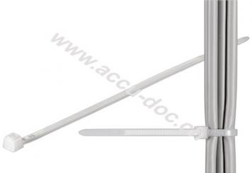 Kabelbinder, wetterfester Nylon, Transparent-weiß - 3,5 mm breit und 300 mm lang, transparent-weiß 