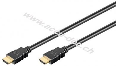 Standard HDMI™ Kabel, vergoldet, 10 m, Schwarz - HDMI™-Stecker (Typ A) > HDMI™-Stecker (Typ A) 