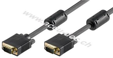 Full HD SVGA Monitorkabel, vergoldet, 10 m, Schwarz - VGA-Stecker (15-polig) > VGA-Stecker (15-polig) 