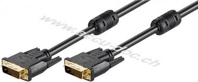 DVI-D Full HD Kabel Dual Link, vergoldet, 1.8 m, Schwarz - DVI-D-Stecker Dual-Link (24+1 pin) > DVI-D-Stecker Dual-Link (24+1 pin) 