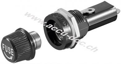 Sicherungshalter für Größe 5x20, schwarz - für Schmelzsicherungen mit max. 10 A 