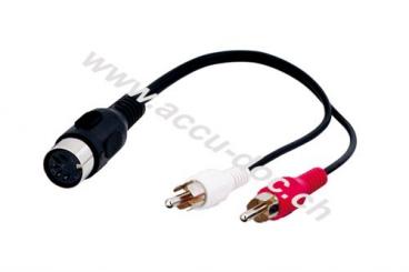 Audio Kabeladapter, DIN-Buchse zu stereo Cinch-Stecker, 0.2 m - DIN-Buchse 180° (5-Pin) > 2x Cinch-Stecker (Audio links/rechts) 