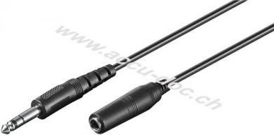 Kopfhörer- und Audio- Verlängerungskabel AUX, 3-pol 6,35 mm, 5 m, Schwarz - Klinke 6,35 mm Stecker (3-Pin, stereo) > Klinke 6,35 mm Buchse (3-Pin, stereo) 