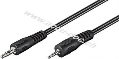 Audio Adapterkabel AUX, 3,5 mm zu 2,5 mm stereo, 2 m, Schwarz - Klinke 3,5 mm Stecker (3-Pin, stereo) > Klinke 2,5 mm Stecker (3-Pin, stereo) 