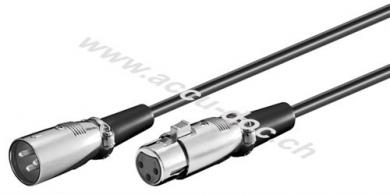 XLR-Anschlusskabel, 6 m, Schwarz - XLR-Stecker (3-Pin) > XLR-Buchse (3-Pin) 
