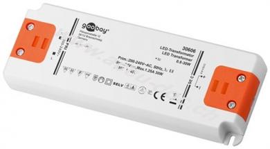 LED-Trafo 24 V/30 W, weiß-orange - 24 V Gleichspannung (DC) für LEDs bis 30 W Gesamtlast 