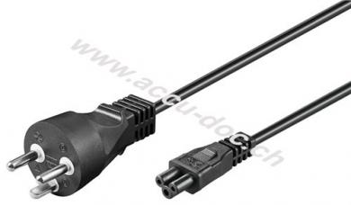 Netzanschlusskabel Dänemark, 2 m, Schwarz - Dänemark-Stecker (Typ K, DS 60884-2-D1) > Gerätekupplung C5 