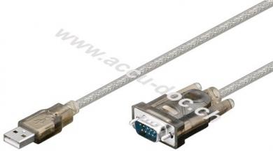 USB seriell RS232 Konverter, Transparent, 1.5 m - USB 2.0-Stecker (Typ A) > D-SUB/RS-232-Stecker (9-polig) 