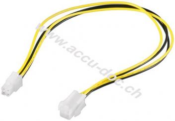 PC Stromkabel Verlängerung ATX12 P4, 4 Pin, 0.4 m - P4-Stecker > P4-Buchse 