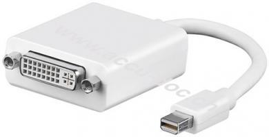 Mini DisplayPort/DVI-D Adapterkabel 1.1, 0.1 m, Weiß - Mini DisplayPort-Stecker > DVI-I-Buchse Dual-Link (24+5 pin) 