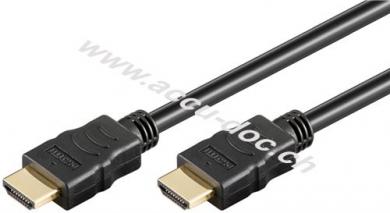 High Speed HDMI™ Kabel mit Ethernet, vergoldet, 1 m, Schwarz - HDMI™-Stecker (Typ A) > HDMI™-Stecker (Typ A) 