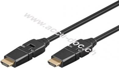 Series 1.4 High-Speed-HDMI™-360°-Kabel mit Ethernet (4K@30Hz), 1 m, Schwarz - HDMI™-Stecker (Typ A) > HDMI™-Stecker (Typ A), 360° drehbar 