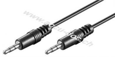 Audio Verbindungskabel AUX, 3,5 mm stereo, CU, 0.6 m, Schwarz - Klinke 3,5 mm Stecker (3-Pin, stereo) > Klinke 3,5 mm Stecker (3-Pin, stereo) 