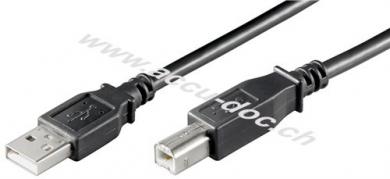 USB 2.0 Hi-Speed Kabel, Schwarz, 1.8 m - USB 2.0-Stecker (Typ A) > USB 2.0-Stecker (Typ B) 