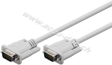 VGA Monitorkabel, vernickelt, 2 m, Grau - VGA-Stecker (15-polig) > VGA-Stecker (15-polig) 