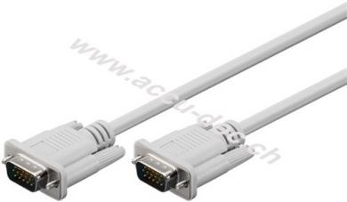 VGA Monitorkabel, vernickelt, 3 m, Grau - VGA-Stecker (15-polig) > VGA-Stecker (15-polig) 