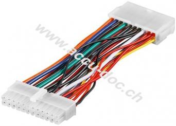 PC Motherboard ATX/EATX Stromadapter, 20 Pin Buchse zu 24 Pin Stecker, 0.15 m - ATX 2.2-Stecker (24-Pin) > ATX 2.0-Buchse (20-Pin) 