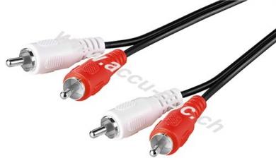 Stereo Verbindungskabel 2x Cinch, geschirmt, 5 m - 2x Cinch-Stecker (Audio links/rechts) > 2x Cinch-Stecker (Audio links/rechts) 